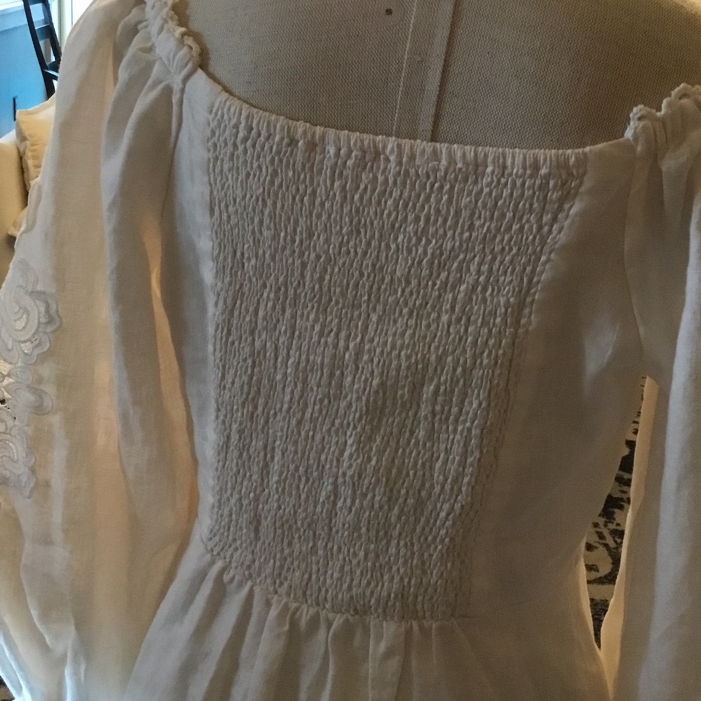 Farm Rio Embroidered Euroflax Premium Linen Mini Dress - Picture 4 of 8